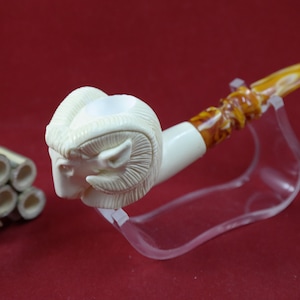 Handmade Block Meerschaum Pipe – Turkish Carved Tobacco Pipe – Unique Gift for Men – Cool, Dry Smoke – Collectible Piece- Meerschaum Pipe