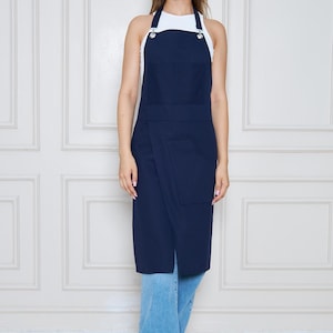 Unisex Künstler Schürze – 100% Baumwolle 16/12 Gabardine, 245g/m² – Verstellbare Träger, mit Tasche – Für Maler, Gärtner, Lehrer