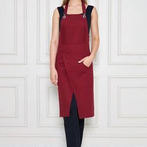 Unisex Künstler Schürze – 100% Baumwolle 16/12 Gabardine, 245g/m² – Verstellbare Träger, mit Tasche – Für Maler, Gärtner, Lehrer