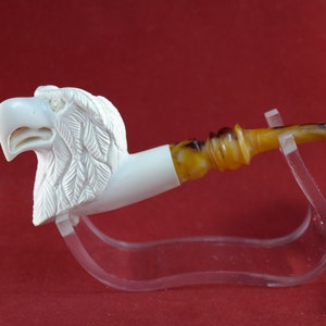 Handmade Block Meerschaum Tobacco Pipe: Turkish Carved Collectible