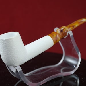 Handmade Block Meerschaum Tobacco Pipe: Turkish Carved Collectible