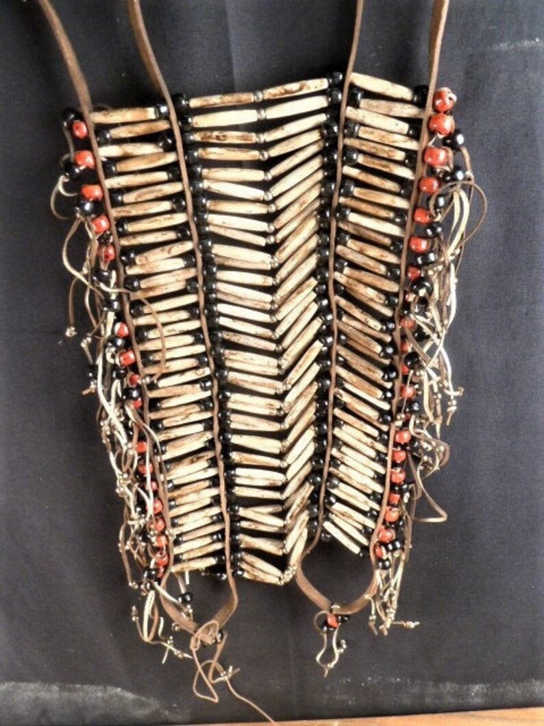 Native American Hair Pipe Bone Vintage Breastplate Etsy