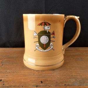 Wade Ireland Straight Down the Middle Coffee Beer Mug Cup Out of Bounds Golf 4.5&quot; Tall, Mint!