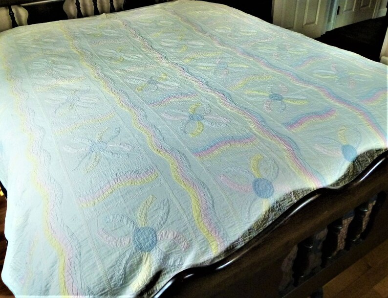 Wedding Ring Queen Quilt Antique Circa 1920s Folk Art Rare Etsy