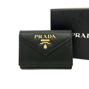PRADA Document Holder Saffiano Leather Pouch Black - 10% Off