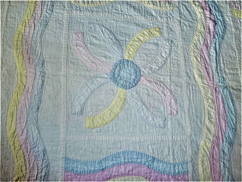 Wedding Ring Queen Quilt Antique Circa 1920s Folk Art Rare Etsy