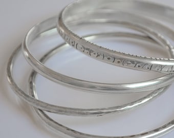 Stackable Bracelets, Stacking Bracelets, Sterling Silver Bracelets, Stacked Bangles, Layered Bracelets, Dainty Bracelet, Bracelets For Women