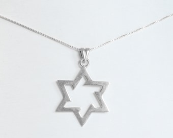 Star Of David Pendant Necklace, Jewish Star Necklace, Judaica Jewelry, Magen David Necklace, Small Pendant Necklace, Dainty Silver Necklace