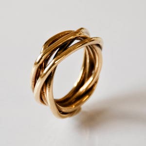 Wire Ring Designs, Gold Wire Ring, 14k Gold Ring, Unique Wedding Band, Unique 14K Gold Ring, Unisex Ring, Handmade Gold Ring, Gift For Mom image 1