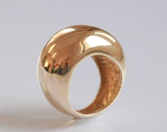 Gold Kuppel Ring, Statement Kuppel Ring, 14k Gold Statement Ring, Großer Frauen Ring, Einzigartiger chunky Ring, Geschenk für Sie, Geschenk für Frauen