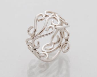 Ornate Ring, Sterling Silver Ring For Women, Women's Ring, Wire Ring, Silver Wire Ring, Everyday Ring, Handmade Ring,