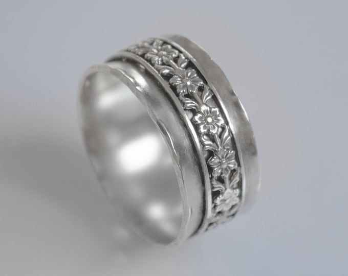 Women's Spinner Ring Sterling Silver Spinner Ring Casual Etsy