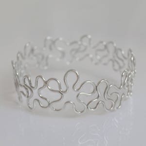 Sterling Silver Bangle, Bangle Bracelet, Flower Bracelet, Floral Bracelet, Handmade Bracelet, Unique Gift For Her, Silver Bracelet For Women