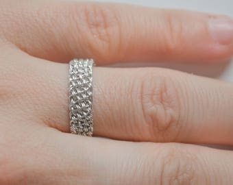 Braided Band Ring, Braided Silver Ring, Wire Ring, Women's Braided Ring, 925 Silver Ring, Dainty Silver Ring, Everyday Ring, Gifts For Women