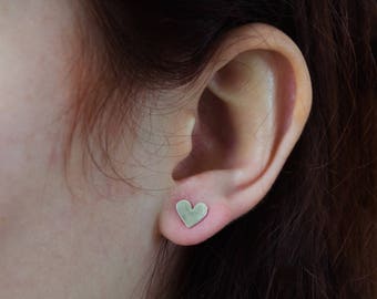 Heart Earrings, Silver Heart Earrings, Heart Stud Earrings, Heart Shaped Earrings, Small Stud Earrings, Dainty Earrings,