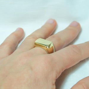 Signet Ring Women's, Gold Signet Ring, Gold Rings For Women, 14k Gold Geometric Ring, Boho Ring, Gift For Mom, Gift For Her, image 3