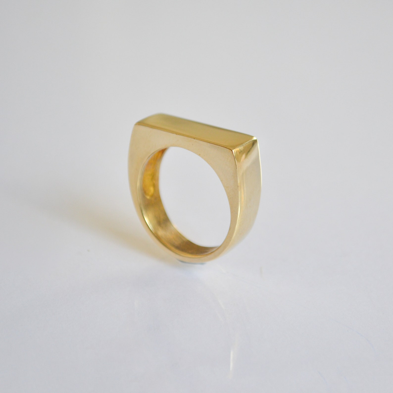 Gold Bar Ring Ring for Women 14k Gold Ring Ring Etsy