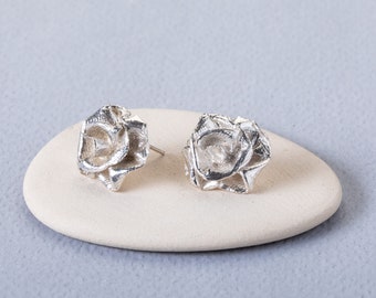 Dainty Flower Stud Earrings, Handmade Stud Earrings, Silver Flower Earrings, Handmade Flower Earrings, Minimalist Earrings, Everyday Earring