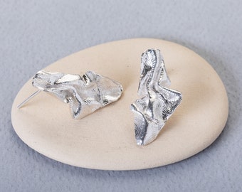 Asymmetric Pin Earrings, Silver Pin Earrings, Dainty Silver Earrings, Stackable Earrings, Layering Earrings, Statement Silver Earrings