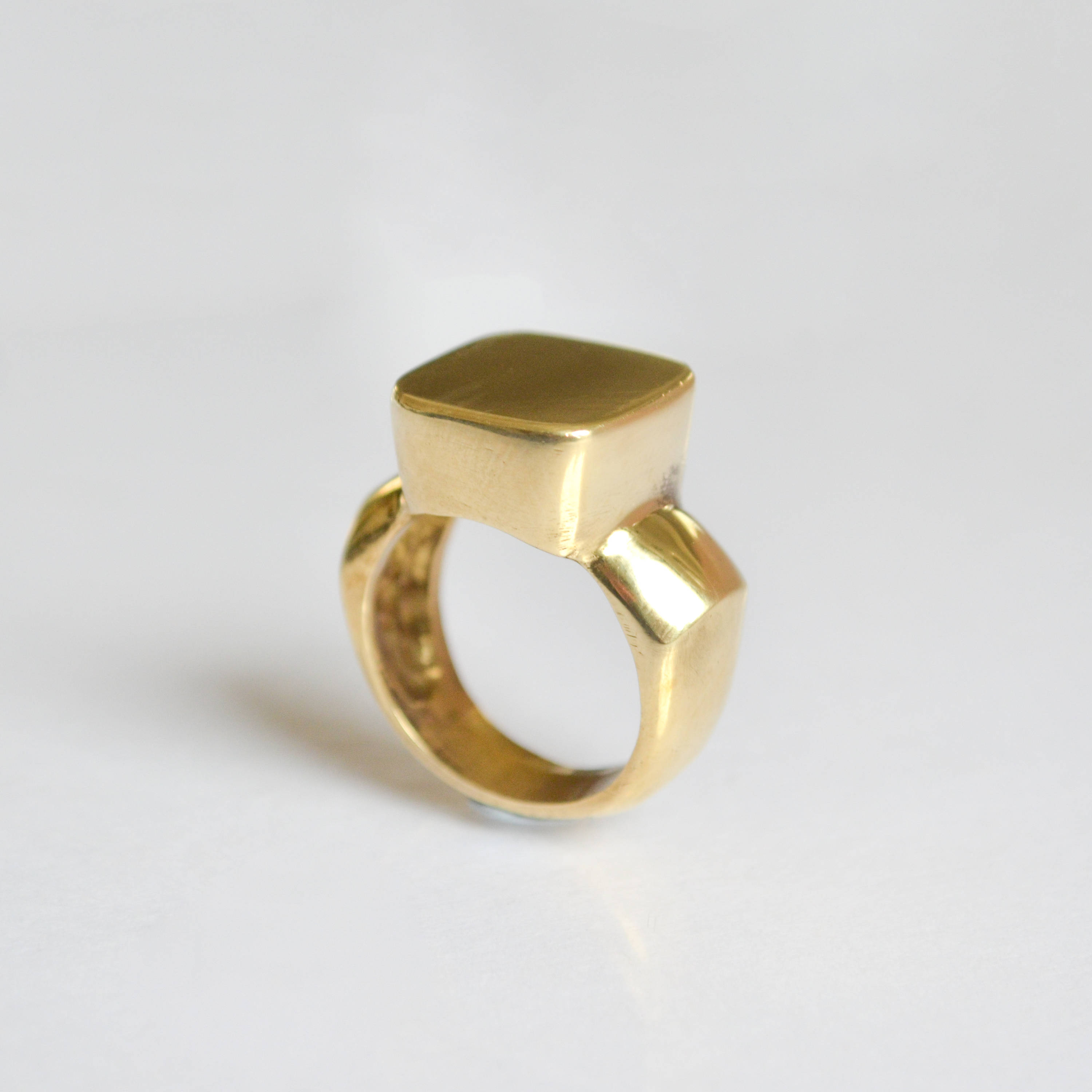 Square Signet Ring, Statement Square Ring, 14k Gold Ring for Women ...