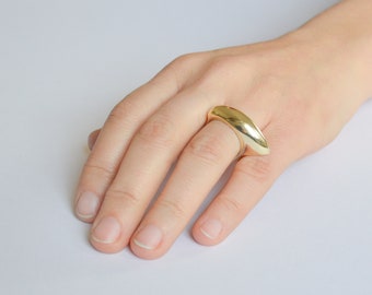 Statement Ring For Women, Unique Ring Design, Unusual 14K Gold Bohemian Ring, Unique Chunky Ring, Gifts For Women, Gifts For Her