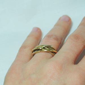 Wire Ring Designs, Gold Wire Ring, 14k Gold Ring, Unique Wedding Band, Unique 14K Gold Ring, Unisex Ring, Handmade Gold Ring, Gift For Mom image 2