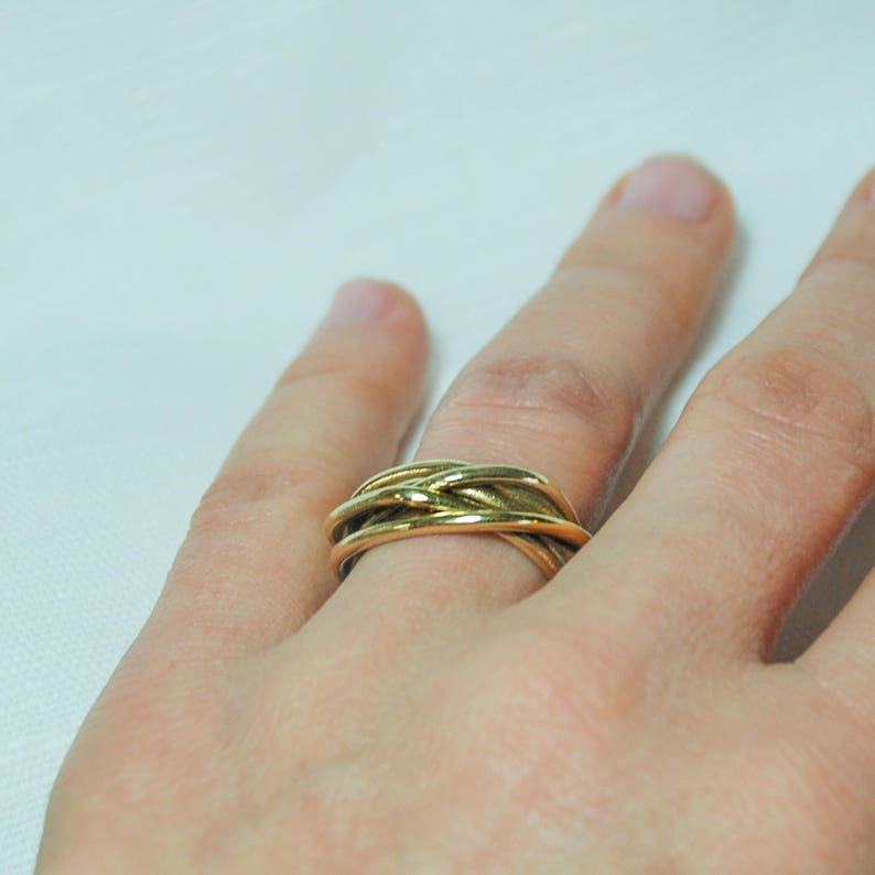 Wire Ring Designs, Gold Wire Ring, 14k Gold Ring, Unique Wedding Band, Unique 14K Gold Ring, Unisex Ring, Handmade Gold Ring, Gift For Mom image 2