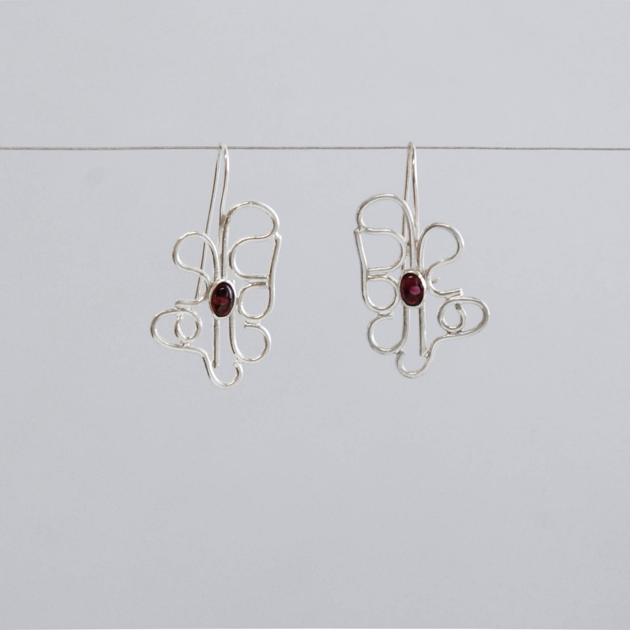 Statement Flower Earrings, Designer Earrings, Garnet Stone Earrings ...