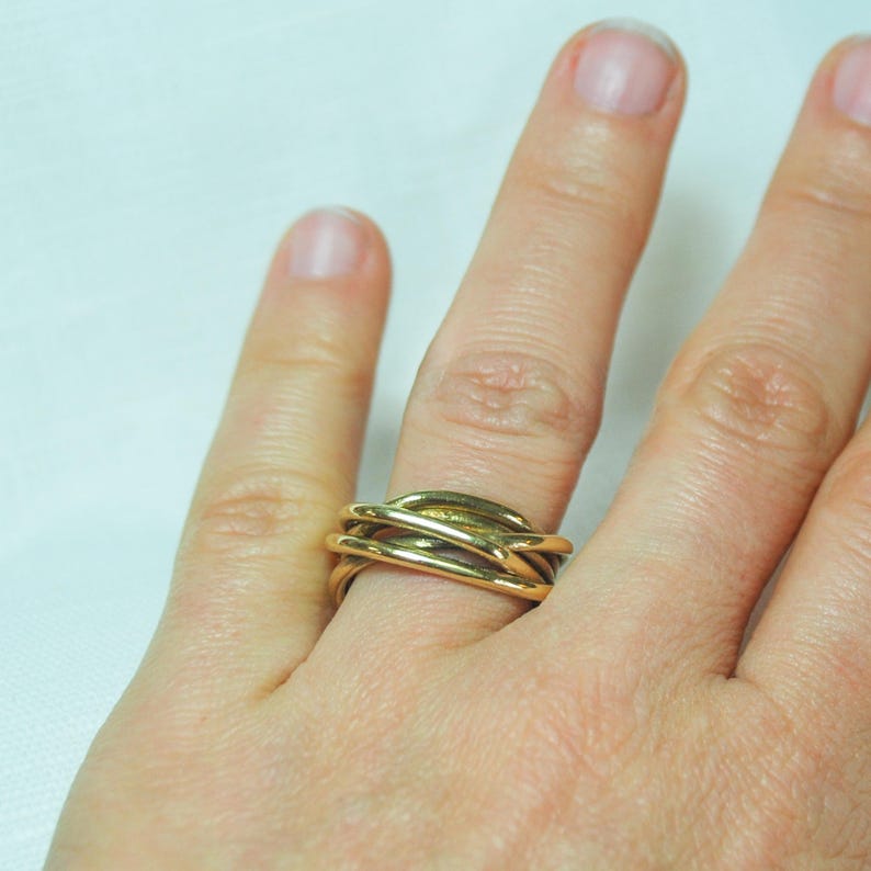 Wire Ring Designs, Gold Wire Ring, 14k Gold Ring, Unique Wedding Band, Unique 14K Gold Ring, Unisex Ring, Handmade Gold Ring, Gift For Mom image 3