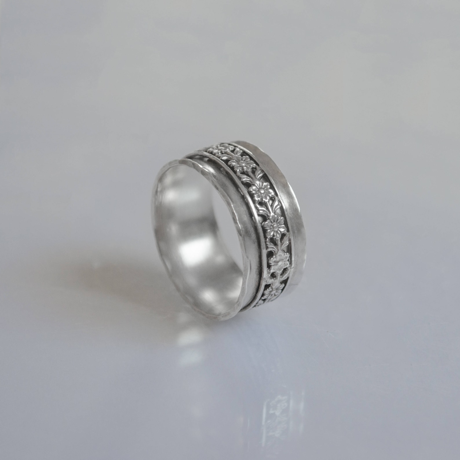 Women's Spinner Ring Sterling Silver Spinner Ring Casual Etsy