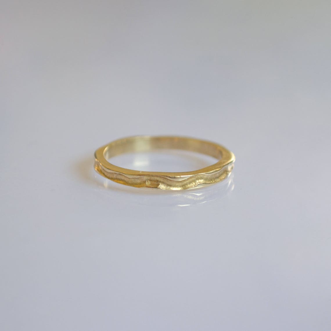 Engraved Wedding Band Minimalist Gold Ring Simple Gold