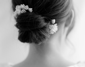 Handmade Magnolia Bridal Hair Pins, Gold or Silver Floral Hairpiece