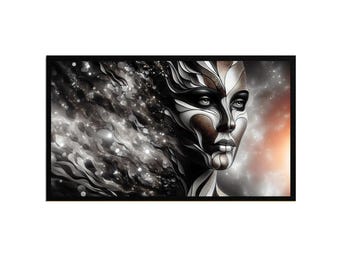 Minimalist Woman Face Art, Warm Neutral Print, Modern Home Decor