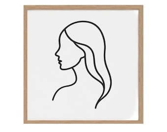 One Line Woman Art, Neutral Modern Print, Minimalist Home Decor