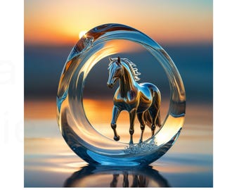 Luxury Horse Wall Art | Mocha Tone Acrylic For Hotel Lobby