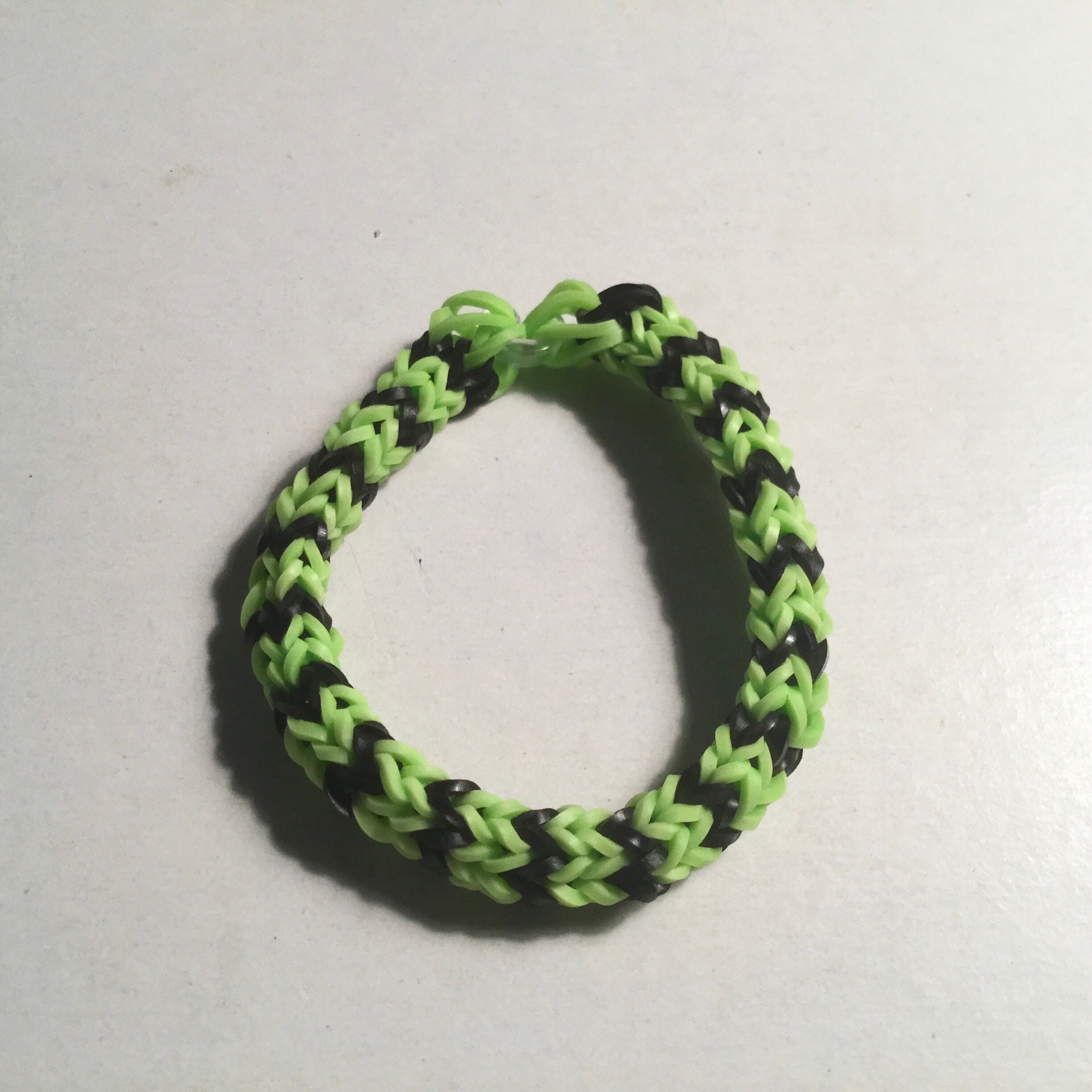 Neon green and black woven rubber band bracelet Etsy