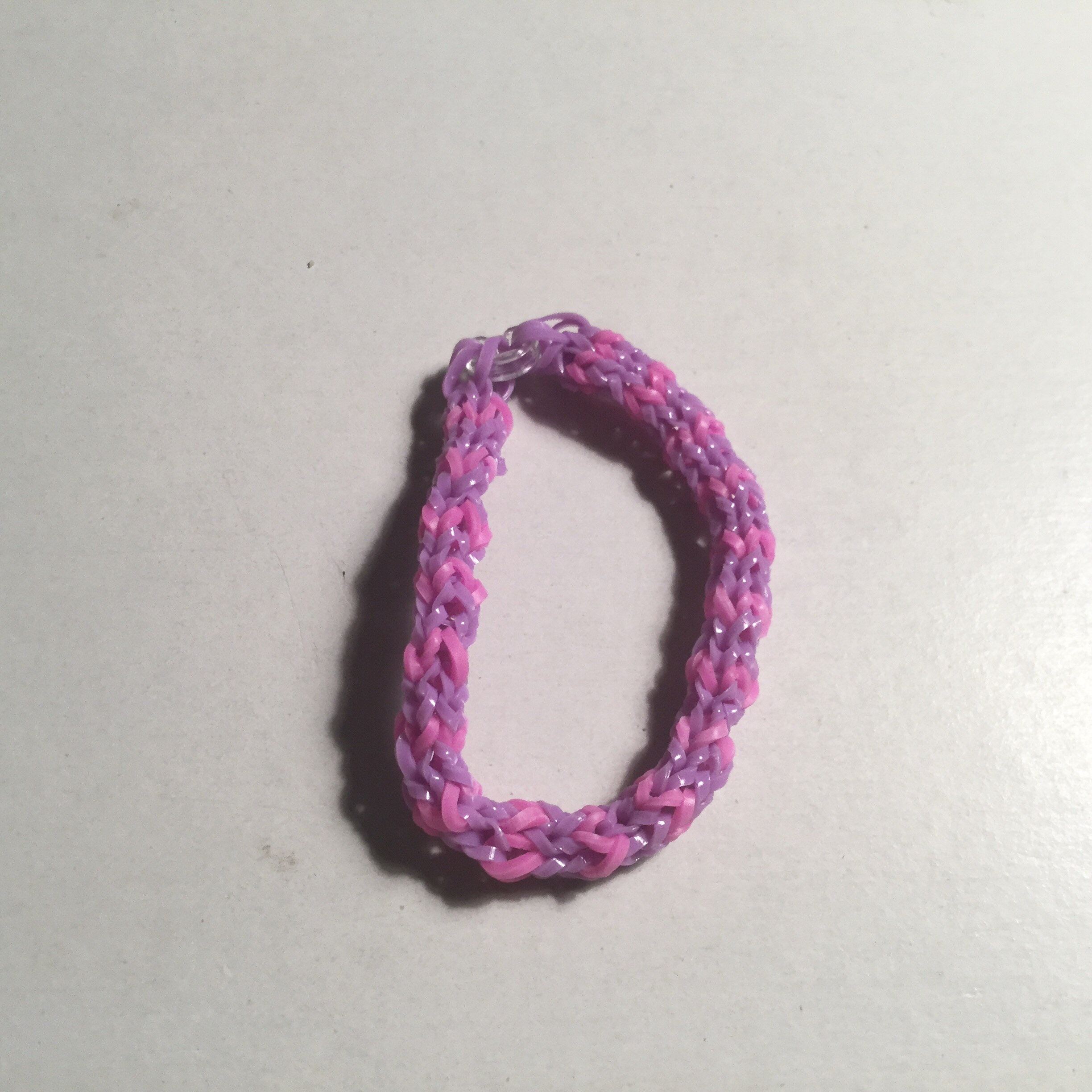 Purple and pink woven rubber band bracelet Etsy