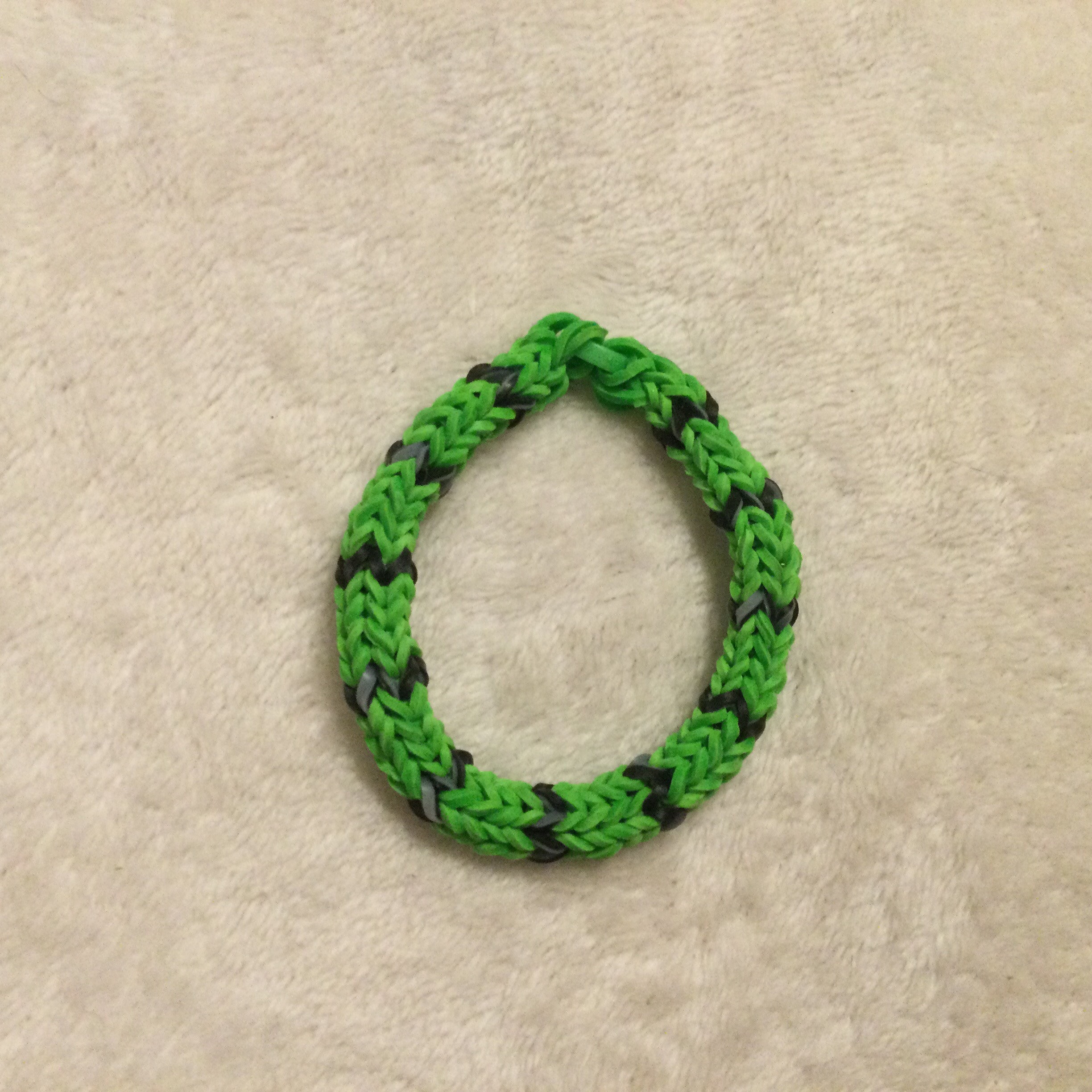 Grass Green and Black and Grey Woven Rubber Band Bracelet Etsy
