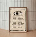 Know Your Shit Print, Wall Art, Art Print, Funny Poster, Bathroom Wall Art, Funky Home Decor, Wall Decor, Maximalist Decor, Not Framed