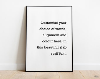 Custom Print, Custom Quote, Custom Text Print, Wall Art, Personalised Quote Poster, Gallery Wall, Custom Typography Print, A3 A4 A5, Gift