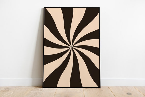 Groovy Retro Art Print 60s 70s, Funky Psychedelic Pop Art Vintage