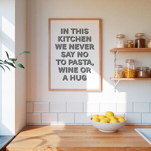 Kitchen Print, Pasta and Wine Art Print, Fun Decor Wall Art, Funny Poster, Funky, Maximalist Decor, Trendy, Colourful Kitchen Wall Art, image 9