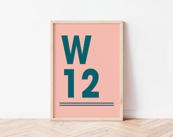 Custom Postcode Print, Typographic Art, Personalised Home Decor, Wall Art, Gallery Wall, A1 A2 A3 A4 A5, Multi Colours, Gift Housewarming
