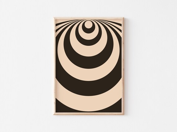 Groovy Retro Art Print 60s 70s, Funky Psychedelic Pop Art Vintage