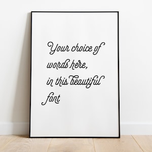 Impresión personalizada, Cita personalizada, Impresión de texto personalizada, Arte mural, Póster de cita personalizada, Pared de galería, Impresión de tipografía personalizada, A3 A4 A5, Regalo