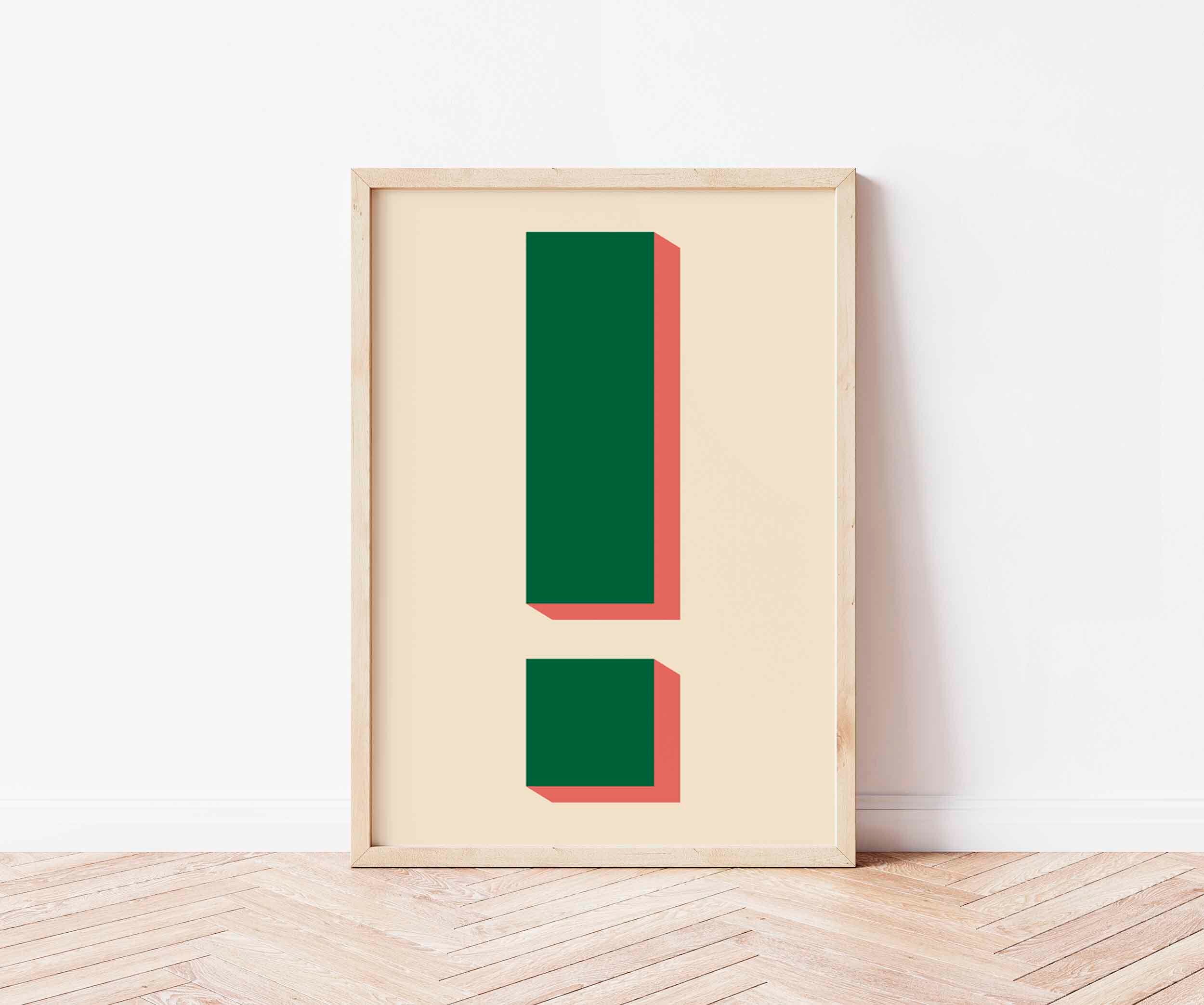 Exclamation Mark Quirky ! Print, Art Typography Print, Graphic