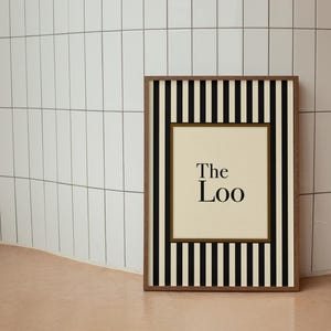 The Loo Wall Art, Personalised Bathroom Print, Striped Bathroom Sign, British Humour Home Decor, Custom House Number Poster, WC Wall Art image 8