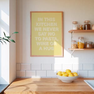 Kitchen Print, Pasta and Wine Art Print, Fun Decor Wall Art, Funny Poster, Funky, Maximalist Decor, Trendy, Colourful Kitchen Wall Art, image 10