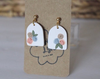 Floral Polymer Clay Dangle Lightweight Earrings