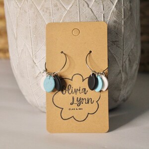 Polymer Clay Dangle Hoop Earrings